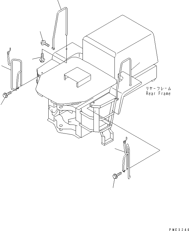 Схема запчастей Komatsu WA100-3-HW - HANDRAIL ЧАСТИ КОРПУСА