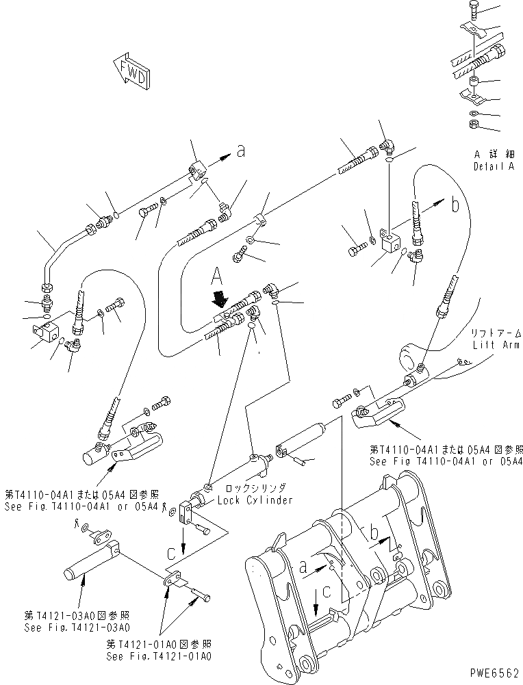 Схема запчастей Komatsu WA100-3-HW - СОЕДИНИТ. УСТР-ВО (ГИДРОЛИНИЯ) РАБОЧЕЕ ОБОРУДОВАНИЕ