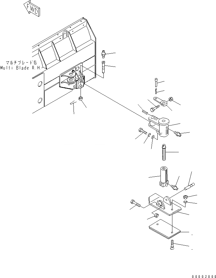 Схема запчастей Komatsu WA100-3-HW - ОТВАЛ (SLED) (MULTI ОТВАЛ)(№-) РАБОЧЕЕ ОБОРУДОВАНИЕ