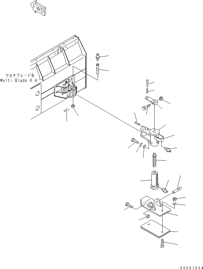 Схема запчастей Komatsu WA100-3-HW - ОТВАЛ (SLED) (SLIDE ТИП)(№-) РАБОЧЕЕ ОБОРУДОВАНИЕ