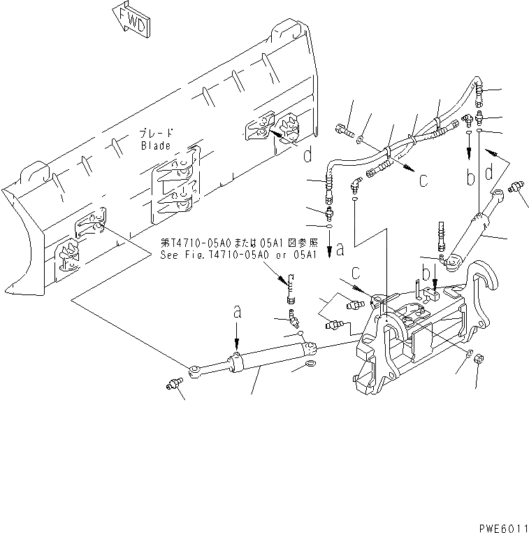 Схема запчастей Komatsu WA100-3-HW - ОТВАЛ (ЦИЛИНДР НАКЛОНА ЛИНИЯ /) (P.A.P.) РАБОЧЕЕ ОБОРУДОВАНИЕ