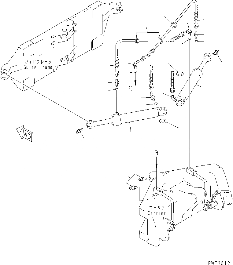 Схема запчастей Komatsu WA100-3-HW - ОТВАЛ (ЦИЛИНДР НАКЛОНА ЛИНИЯ /) (S.P.A.P.) РАБОЧЕЕ ОБОРУДОВАНИЕ