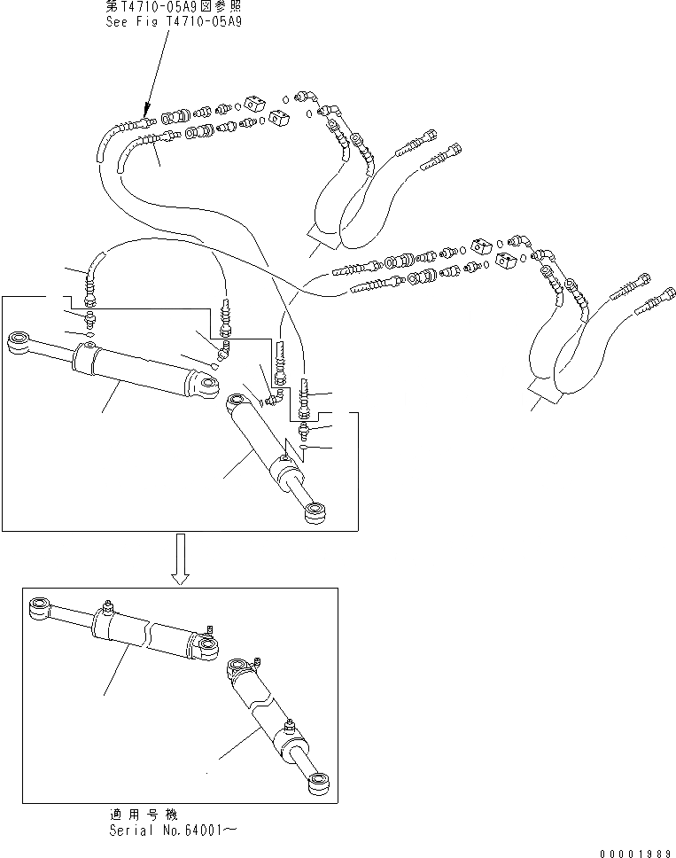 Схема запчастей Komatsu WA100-3-HW - ОТВАЛ (ЦИЛИНДР НАКЛОНА ЛИНИЯ /) (MULTI ОТВАЛ) (W/ СОЕДИНИТ. УСТР-ВО) РАБОЧЕЕ ОБОРУДОВАНИЕ