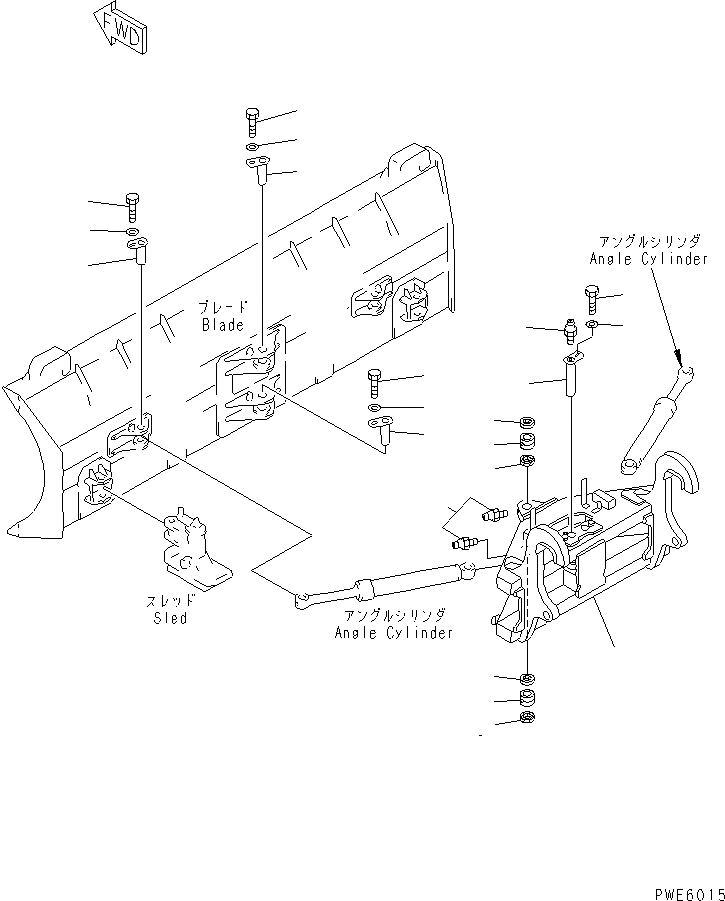 Схема запчастей Komatsu WA100-3-HW - ОТВАЛ (НЕСУЩИЙ ЭЛЕМЕНТ) (P.A.P.) (С MULTI COPLER) РАБОЧЕЕ ОБОРУДОВАНИЕ