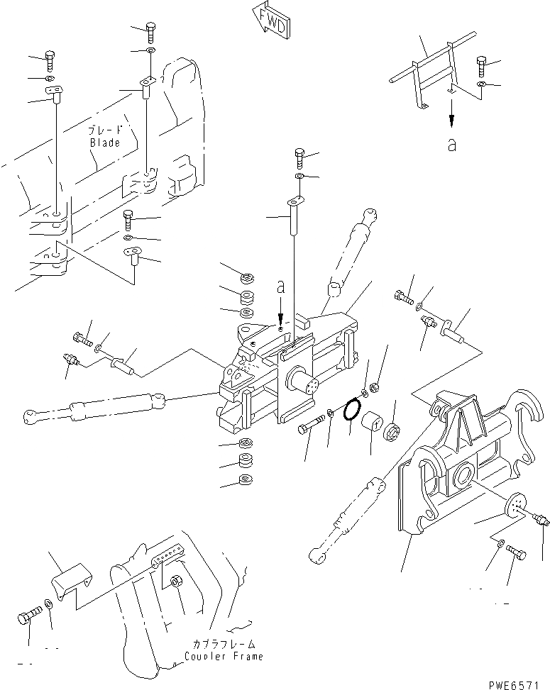 Схема запчастей Komatsu WA100-3-HW - ОТВАЛ (НЕСУЩИЙ ЭЛЕМЕНТ) (P.A.P.) (С MULTI COPLER НАКЛОНЯЕМ.) РАБОЧЕЕ ОБОРУДОВАНИЕ