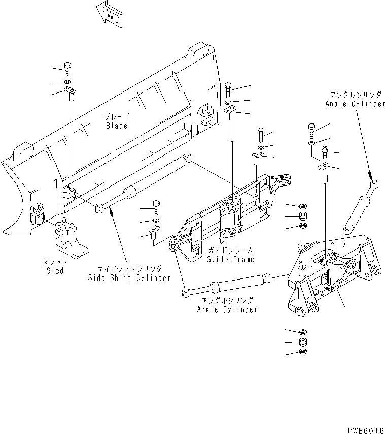 Схема запчастей Komatsu WA100-3-HW - ОТВАЛ (НЕСУЩИЙ ЭЛЕМЕНТ) (S.P.A.P.) РАБОЧЕЕ ОБОРУДОВАНИЕ