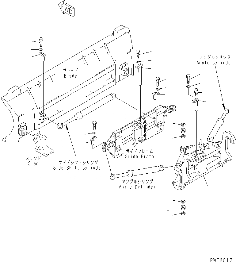 Схема запчастей Komatsu WA100-3-HW - ОТВАЛ (НЕСУЩИЙ ЭЛЕМЕНТ) (S.P.A.P.) (С MULTI COPLER) РАБОЧЕЕ ОБОРУДОВАНИЕ