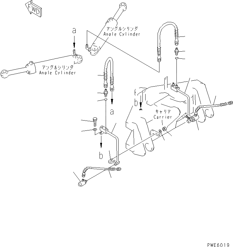 Схема запчастей Komatsu WA100-3-HW - ОТВАЛ (ЦИЛИНДР НАКЛОНА ЛИНИЯ /) (P.A.P. ИЛИ S.P.A.P.) РАБОЧЕЕ ОБОРУДОВАНИЕ