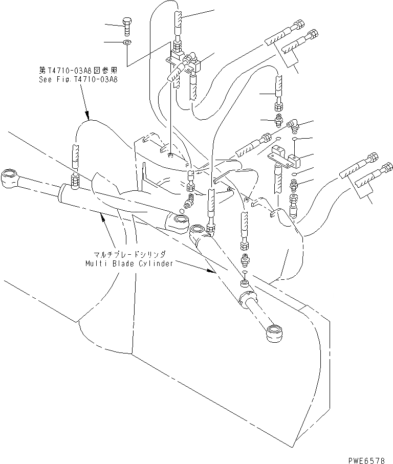 Схема запчастей Komatsu WA100-3-HW - ОТВАЛ (ЦИЛИНДР НАКЛОНА ЛИНИЯ /) (MULTI ОТВАЛ) РАБОЧЕЕ ОБОРУДОВАНИЕ