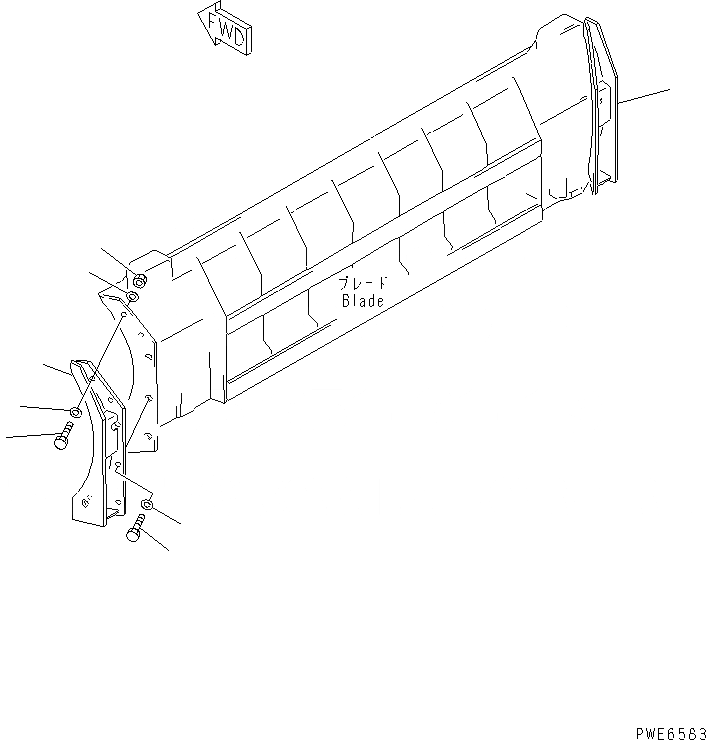 Схема запчастей Komatsu WA100-3-HW - ОТВАЛ ( ЧАСТИ КОРПУСА) (P.A.P. ИЛИ S.P.A.P.) (С SHOCK CANCEL) РАБОЧЕЕ ОБОРУДОВАНИЕ