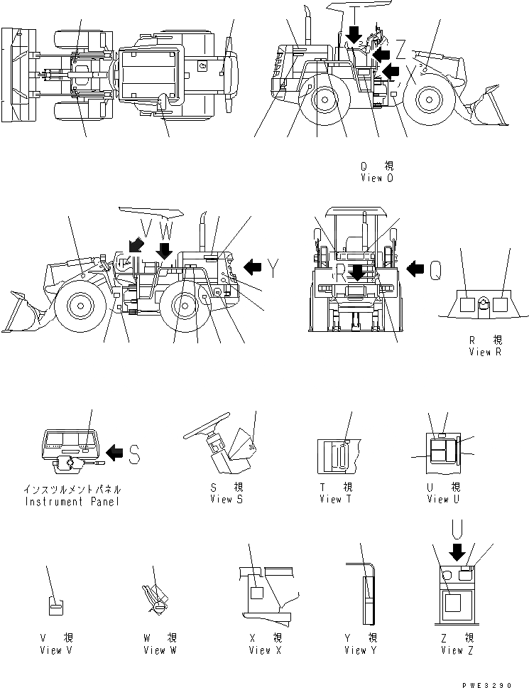 Схема запчастей Komatsu WA100-3-HW - МАРКИРОВКА(№-79) МАРКИРОВКА