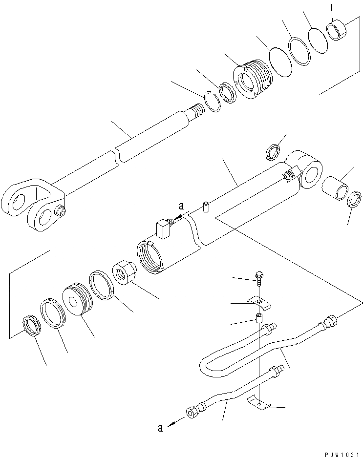 Схема запчастей Komatsu WA100-3-HW - ГИДРОЦИЛИНДР ПОДЪЕМА(№-) ОСНОВН. КОМПОНЕНТЫ И РЕМКОМПЛЕКТЫ