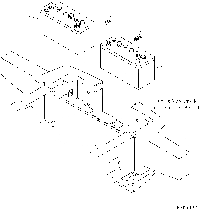 Схема запчастей Komatsu WA100-3A-SN - АККУМУЛЯТОР (V AH) ЭЛЕКТРИКА