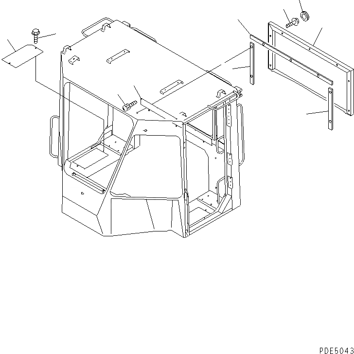 Схема запчастей Komatsu WA100-3A-SN - КАБИНА ДЛЯ 2 ЧЕЛ. (ЗАДН. КРЫШКА)(№-) КАБИНА ОПЕРАТОРА И СИСТЕМА УПРАВЛЕНИЯ