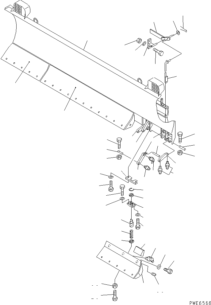 Схема запчастей Komatsu WA100-3A-SN - ОТВАЛ (S.P.A.P.) (С SHOCK CANCEL) РАБОЧЕЕ ОБОРУДОВАНИЕ