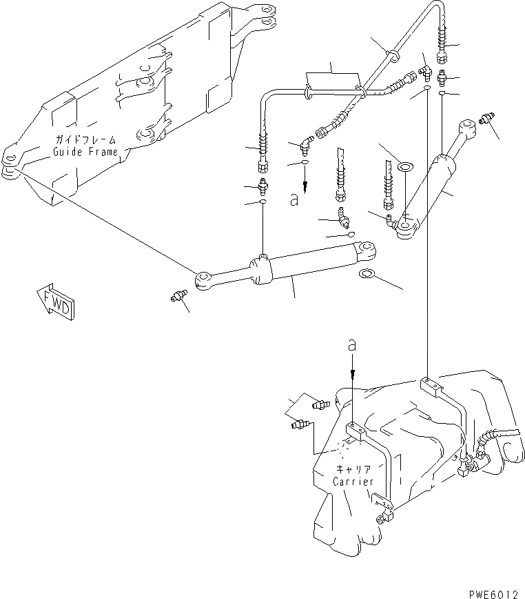 Схема запчастей Komatsu WA100-3A-SN - ОТВАЛ (ЦИЛИНДР НАКЛОНА ЛИНИЯ /) (S.P.A.P.) РАБОЧЕЕ ОБОРУДОВАНИЕ