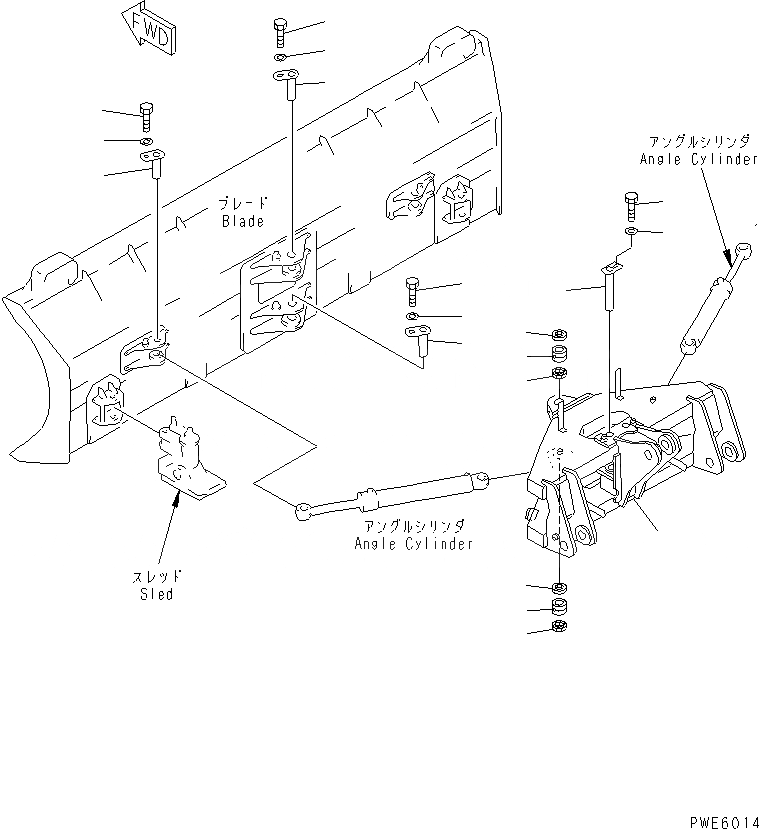 Схема запчастей Komatsu WA100-3A-SN - ОТВАЛ (НЕСУЩИЙ ЭЛЕМЕНТ) (P.A.P.) РАБОЧЕЕ ОБОРУДОВАНИЕ