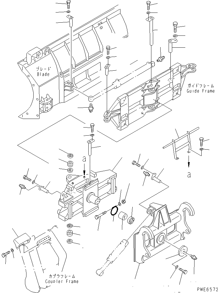 Схема запчастей Komatsu WA100-3A-SN - ОТВАЛ (НЕСУЩИЙ ЭЛЕМЕНТ) (S.P.A.P.) (С MULTI COPLER НАКЛОНЯЕМ.) РАБОЧЕЕ ОБОРУДОВАНИЕ