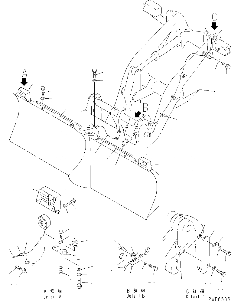 Схема запчастей Komatsu WA100-3A-SN - ОТВАЛ (КОМПОНЕНТЫ (ОБСЛУЖИВ-Е)) (MULTI ОТВАЛ) (W/ MULTI COPLER)(№-99) РАБОЧЕЕ ОБОРУДОВАНИЕ