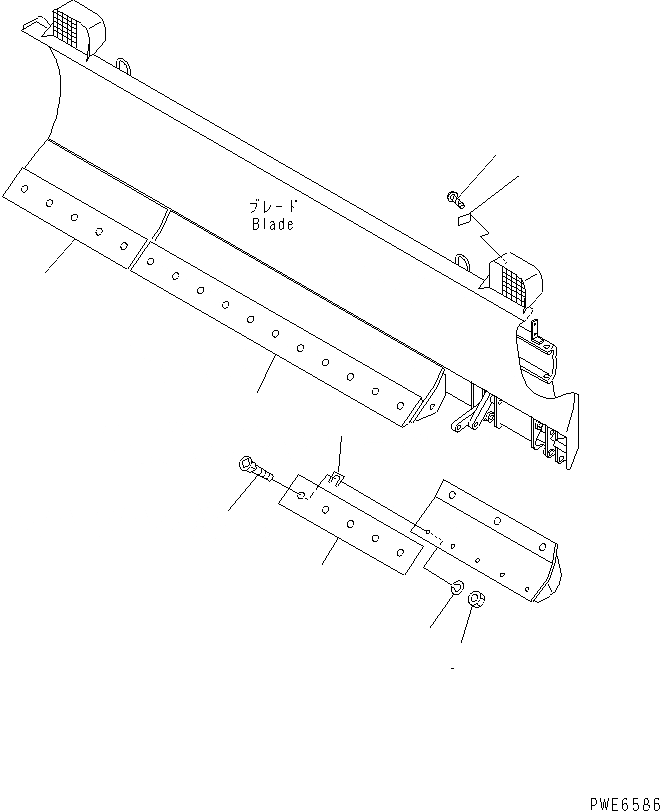 Схема запчастей Komatsu WA100-3A-SN - ОТВАЛ (КРОМКА) (P.A.P.) (С SHOCK CANCEL P.A.P.) РАБОЧЕЕ ОБОРУДОВАНИЕ