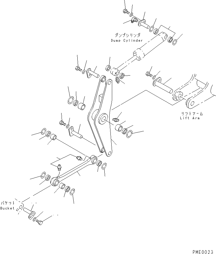 Схема запчастей Komatsu WA100-3A-S - КОЛЕНЧАТЫЙ РЫЧАГ (ДЛЯ ВЫС. HIGE LIFT)(№-) РАБОЧЕЕ ОБОРУДОВАНИЕ