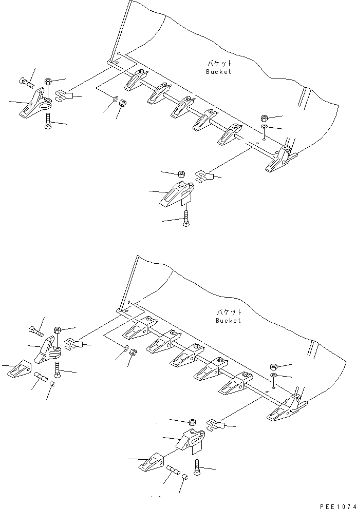 Схема запчастей Komatsu WA100-3A-S - ЗУБЬЯAND TIP TOOTH(№-) ЧАСТИ BOOK