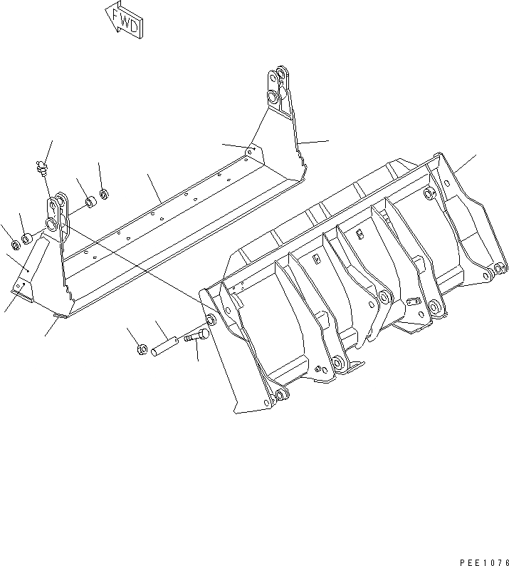 Схема запчастей Komatsu WA100-3A-S - СПЕЦ. КОВШ (МНОГОЦЕЛЕВ. КОВШ)(№-) ЧАСТИ BOOK