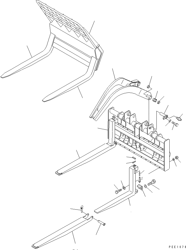 Схема запчастей Komatsu WA100-3A-S - ВИЛЫ(№-) ЧАСТИ BOOK