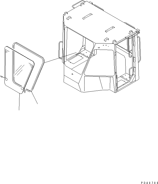 Схема запчастей Komatsu WA100-3A-SW - ПОДОГРЕВ WIRE СТЕКЛА (ДЛЯ ПЕРЕДН. ЦЕНТР. ОКНА) (С КАБИНОЙ ДЛЯ 2 ЧЕЛ.)(№-) РАМА И ЧАСТИ КОРПУСА