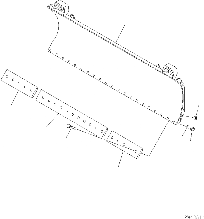 Схема запчастей Komatsu WA100-3A-SW - PITCH И ANGLE SNOW PНИЗ. (/) (ОТВАЛ)(№-) СПЕЦ. APPLICATION ЧАСТИ