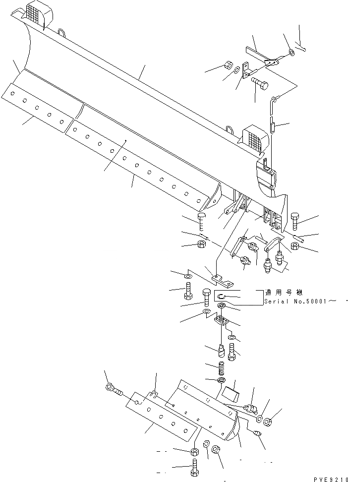 Схема запчастей Komatsu WA100-3A-SW - PITCH И ANGLE SNOW PНИЗ. (С SHOCK CANCEL ОТВАЛ) (/) (ОТВАЛ)(№-) СПЕЦ. APPLICATION ЧАСТИ