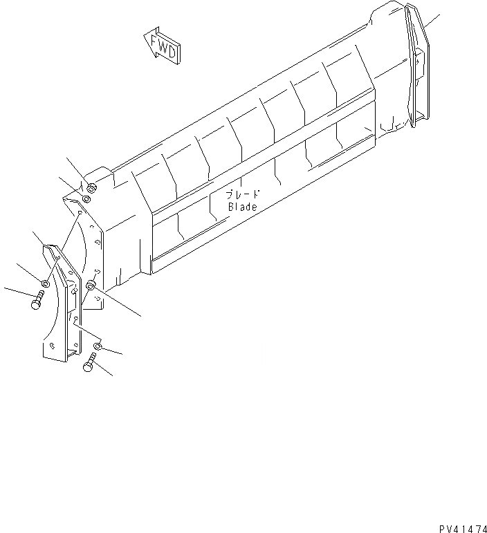 Схема запчастей Komatsu WA100-3A-SW - ОТВАЛ  ЧАСТИ КОРПУСА(№-) СПЕЦ. APPLICATION ЧАСТИ