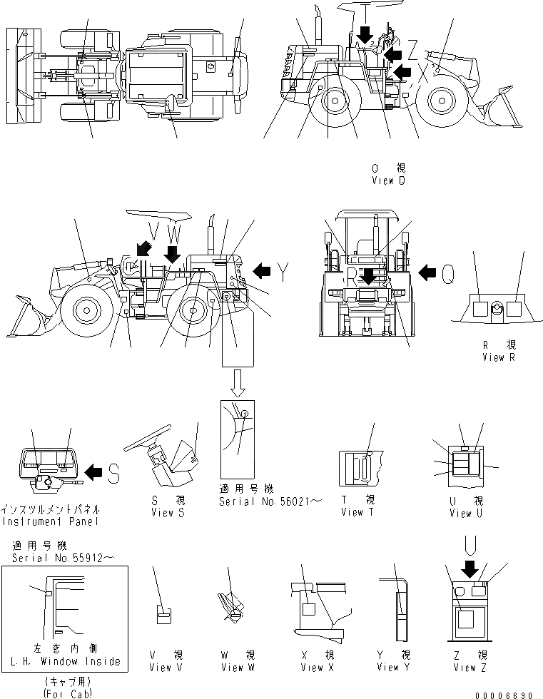 Схема запчастей Komatsu WA100-3A - МАРКИРОВКА(№-) МАРКИРОВКА