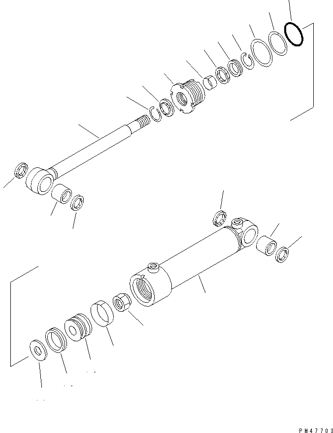 Схема запчастей Komatsu WA100-3A - ЦИЛИНДР ЗАХВАТА ОСНОВН. КОМПОНЕНТЫ И РЕМКОМПЛЕКТЫ
