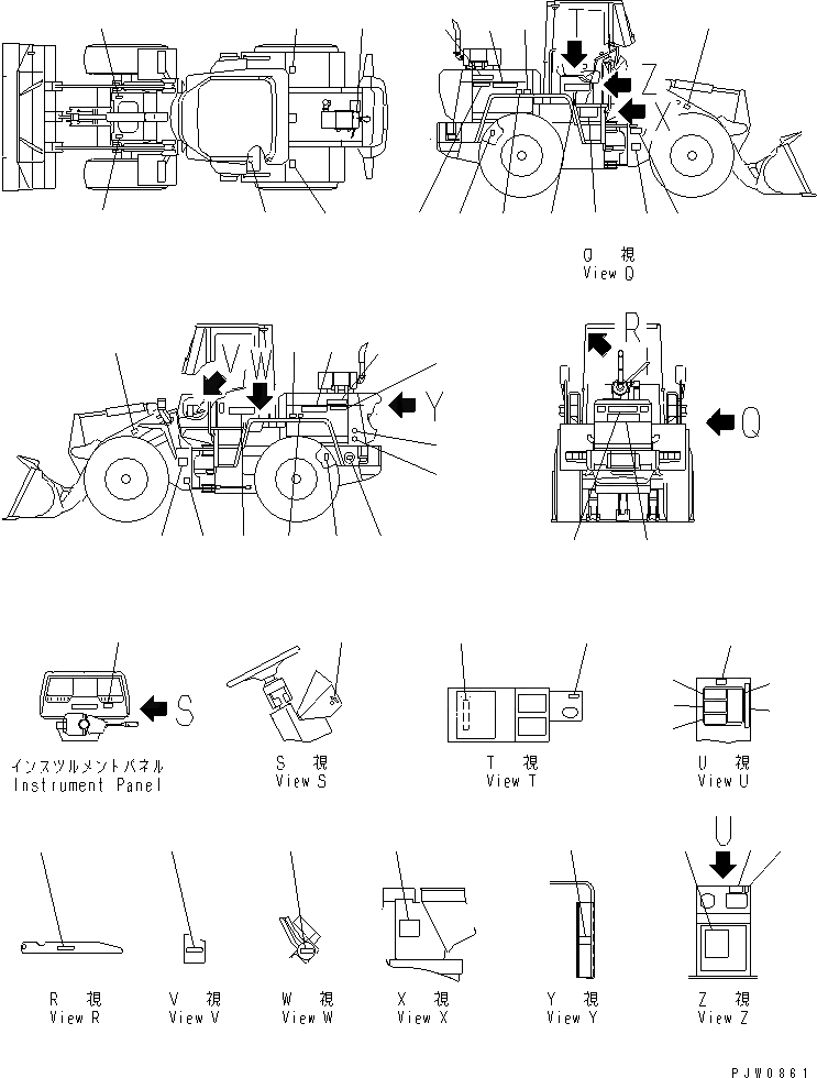 Схема запчастей Komatsu WA100-3-H - МАРКИРОВКА (С КАБИНОЙ) (ЯПОН.) (SUPER БЕСШУМН. СПЕЦИФ-Я)(№8-) КАТАЛОГИ ЗЧ