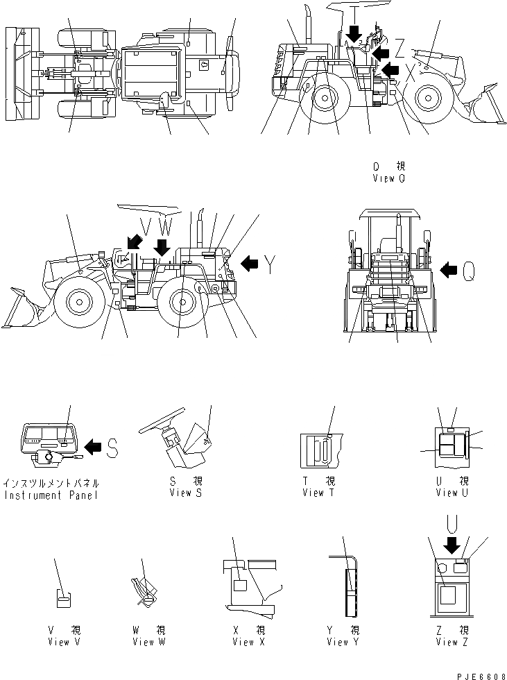 Схема запчастей Komatsu WA100-3-H - МАРКИРОВКА (С НАВЕСОМ) (ЯПОН.)(№-79) КАТАЛОГИ ЗЧ