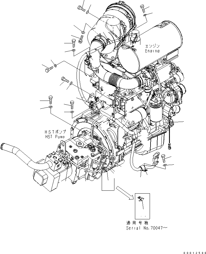 Схема запчастей Komatsu WA100-5 - Э/ПРОВОДКА ДВИГАТЕЛЯ (/) КОМПОНЕНТЫ ДВИГАТЕЛЯ