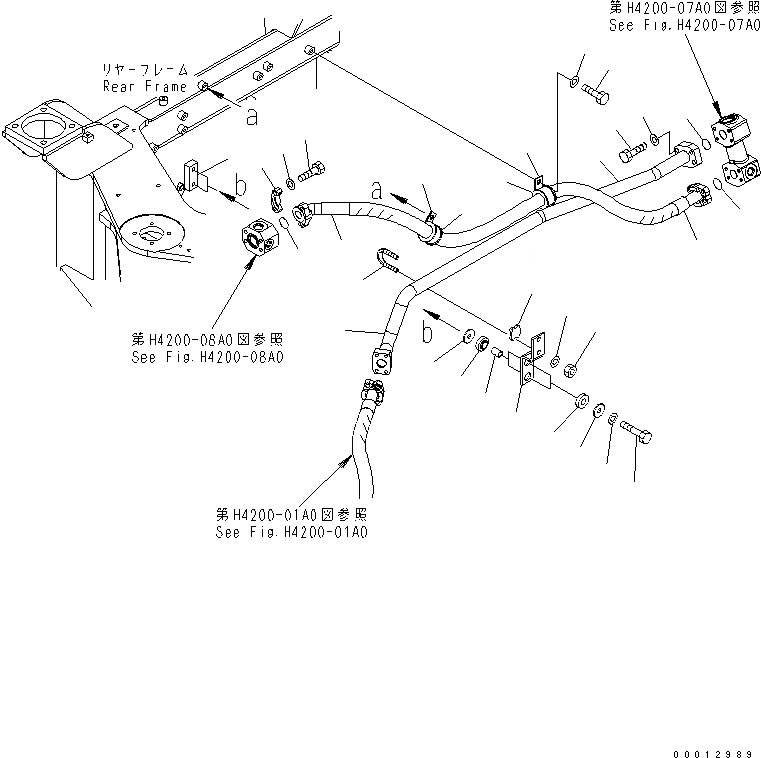 Схема запчастей Komatsu WA100-5 - ГИДРОЛИНИЯ (ВОЗВРАТ. ЛИНИЯ) ГИДРАВЛИКА