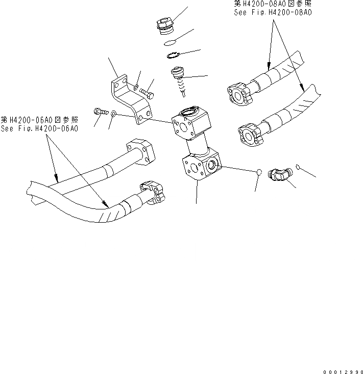 Схема запчастей Komatsu WA100-5 - ГИДРОЛИНИЯ (КЛАПАН) ГИДРАВЛИКА