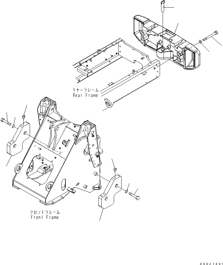 Схема запчастей Komatsu WA100-5 - ПРОТИВОВЕС (ДОПОЛН. ВЕС) (СНЕГОУБОРОЧН. СПЕЦ-Я.) ЧАСТИ КОРПУСА