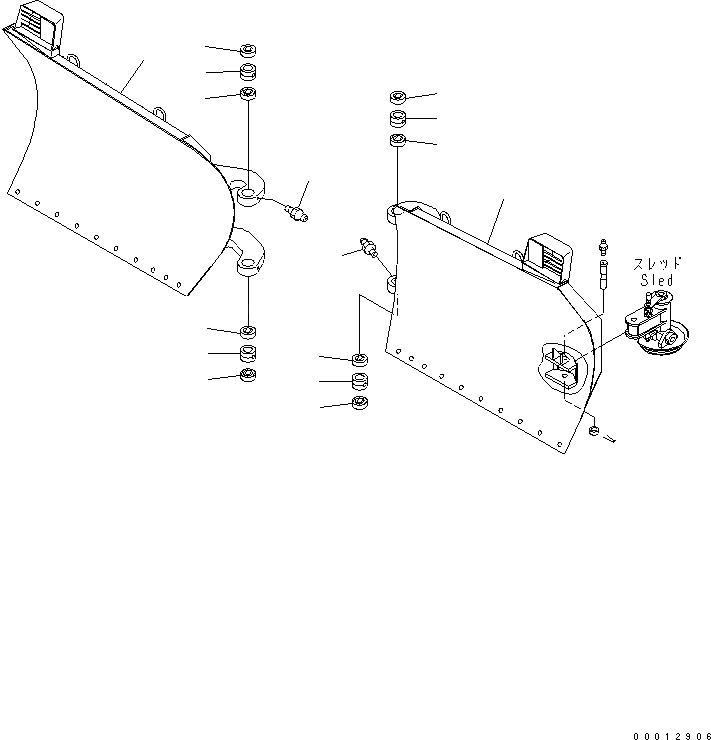 Схема запчастей Komatsu WA100-5 - ОТВАЛ (MULTI ОТВАЛ) РАБОЧЕЕ ОБОРУДОВАНИЕ