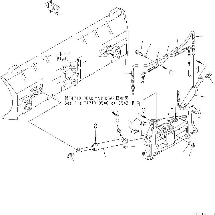 Схема запчастей Komatsu WA100-5-SN - ОТВАЛ (ЦИЛИНДР НАКЛОНА ЛИНИЯ /) (P.A.P.) РАБОЧЕЕ ОБОРУДОВАНИЕ