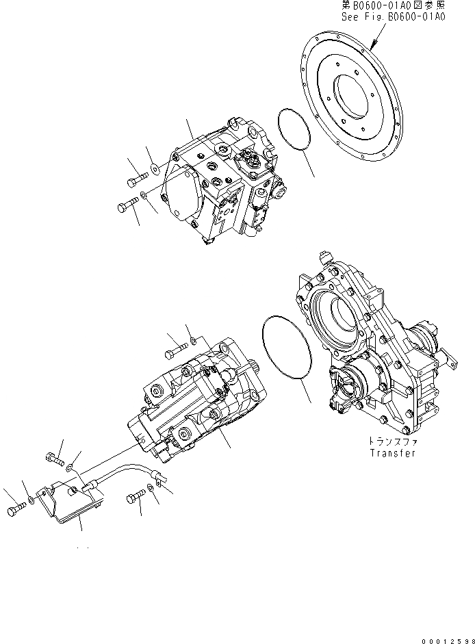 Схема запчастей Komatsu WA100-5-CN - HST НАСОС ТРАНСМИССИЯ