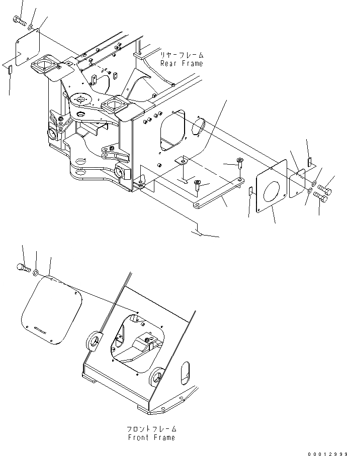 Схема запчастей Komatsu WA100-5-CN - БЛОКИР. ШАНГА И COVER ОСНОВНАЯ РАМА И ЕЕ ЧАСТИ