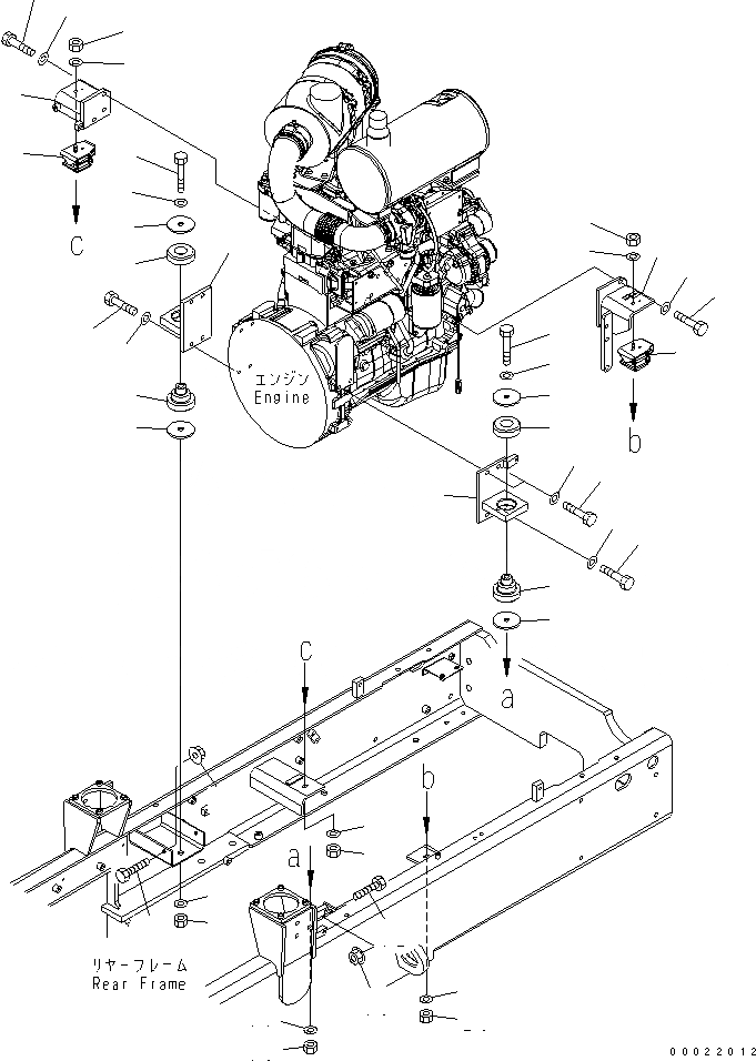 Схема запчастей Komatsu WA100-5-SS - КРЕПЛЕНИЕ ДВИГАТЕЛЯ КОМПОНЕНТЫ ДВИГАТЕЛЯ