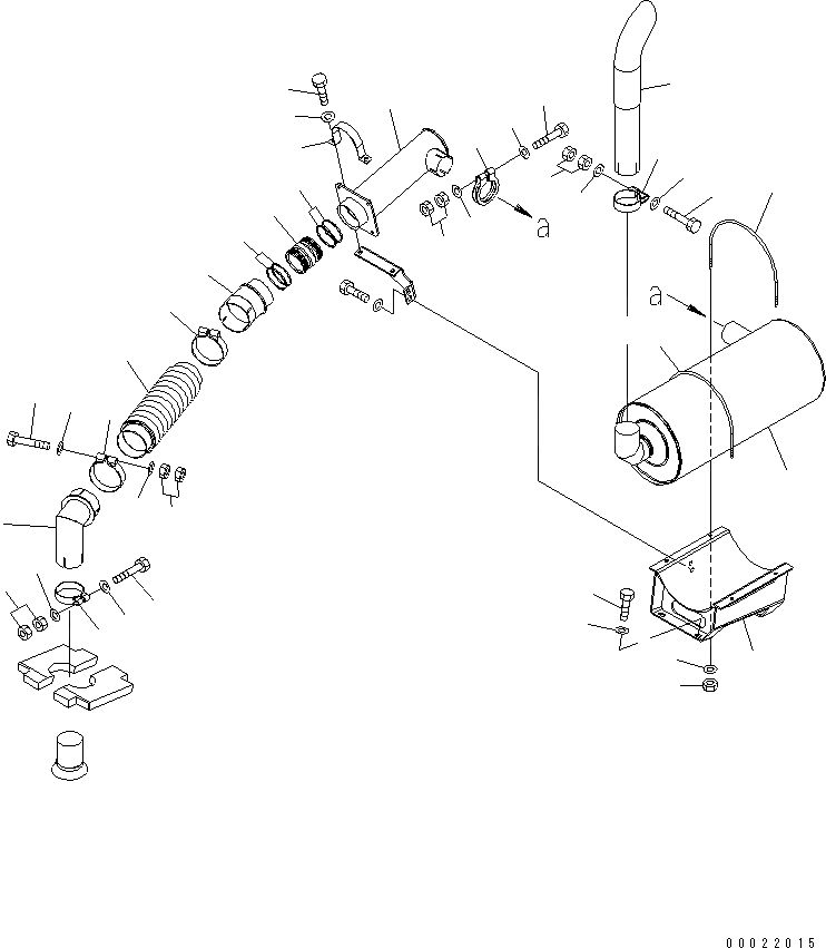 Схема запчастей Komatsu WA100-5-SS - ВЫХЛОПНАЯ ТРУБА (SUPER БЕСШУМН. СПЕЦИФ-Я) (/) КОМПОНЕНТЫ ДВИГАТЕЛЯ