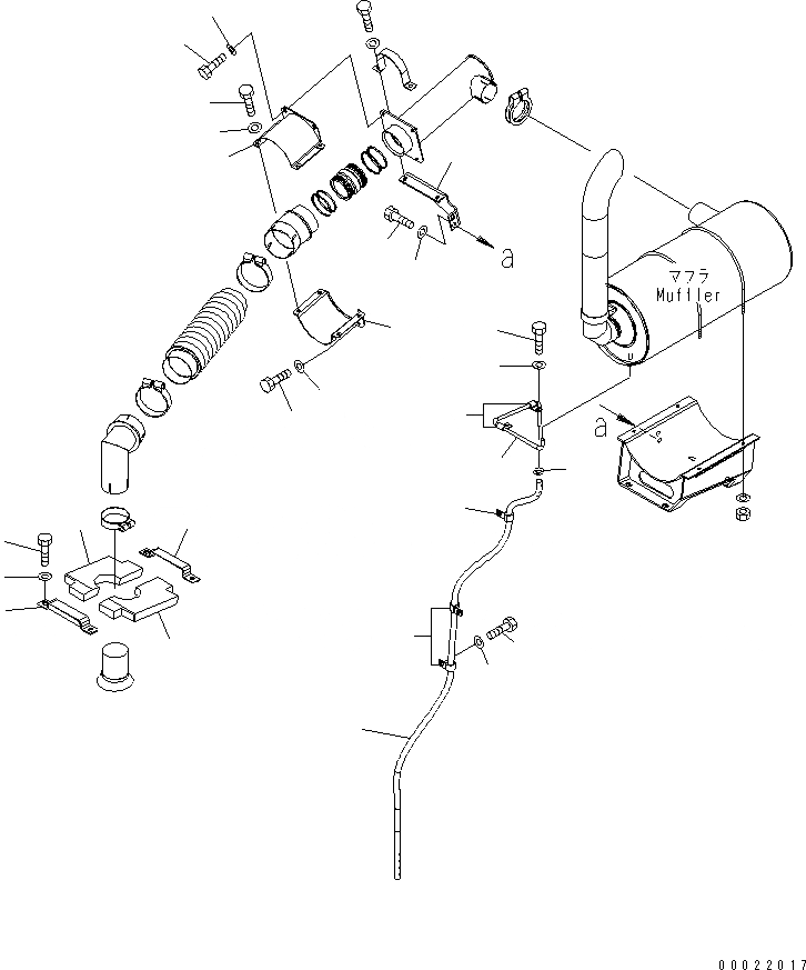 Схема запчастей Komatsu WA100-5-SS - ВЫХЛОПНАЯ ТРУБА (SUPER БЕСШУМН. СПЕЦИФ-Я) (/) КОМПОНЕНТЫ ДВИГАТЕЛЯ