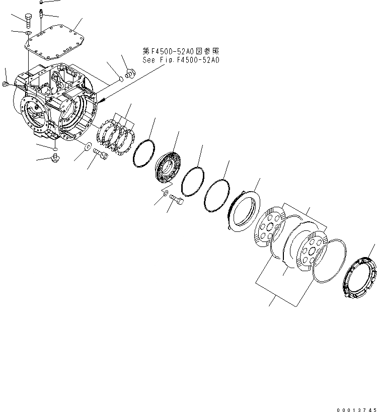 Схема запчастей Komatsu WA100-5-SS - ЗАДН. МОСТ (КРЫШКАAND ТОРМОЗ.) ТРАНСМИССИЯ