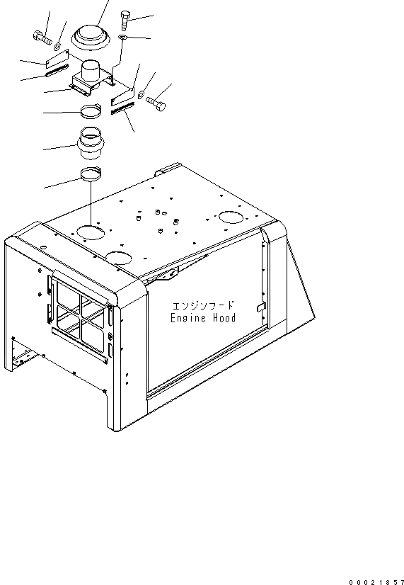 Схема запчастей Komatsu WA100-5-SS - КАПОТ (КРЫШКА) (SВЕРХН. БЕСШУМН. СПЕЦИФ-Я) ЧАСТИ КОРПУСА