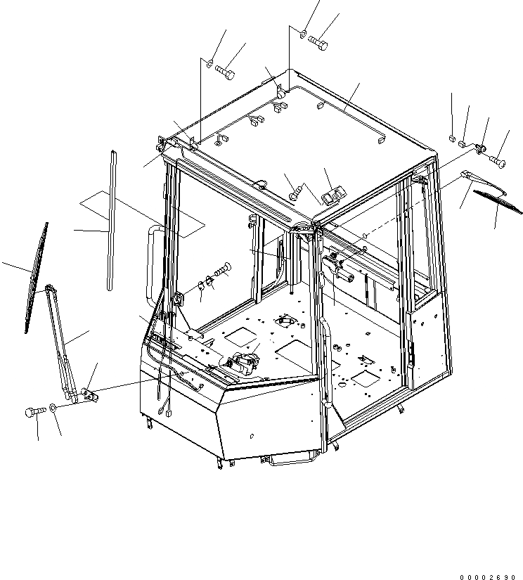 Схема запчастей Komatsu WA100-5-TK - КАБИНА ROPS (ДВОРНИКИ) КАБИНА ОПЕРАТОРА И СИСТЕМА УПРАВЛЕНИЯ
